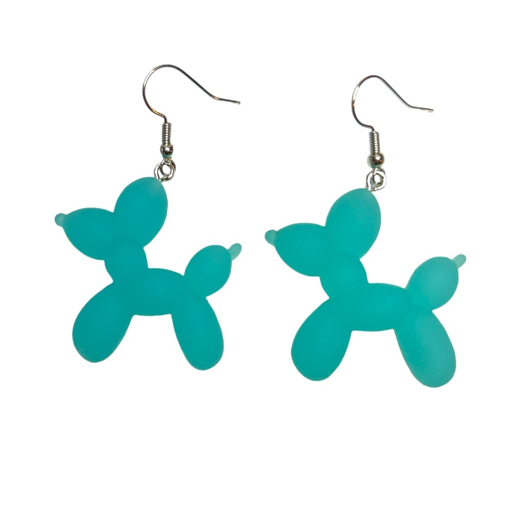 Blue Balloon Animals Drop Earrings